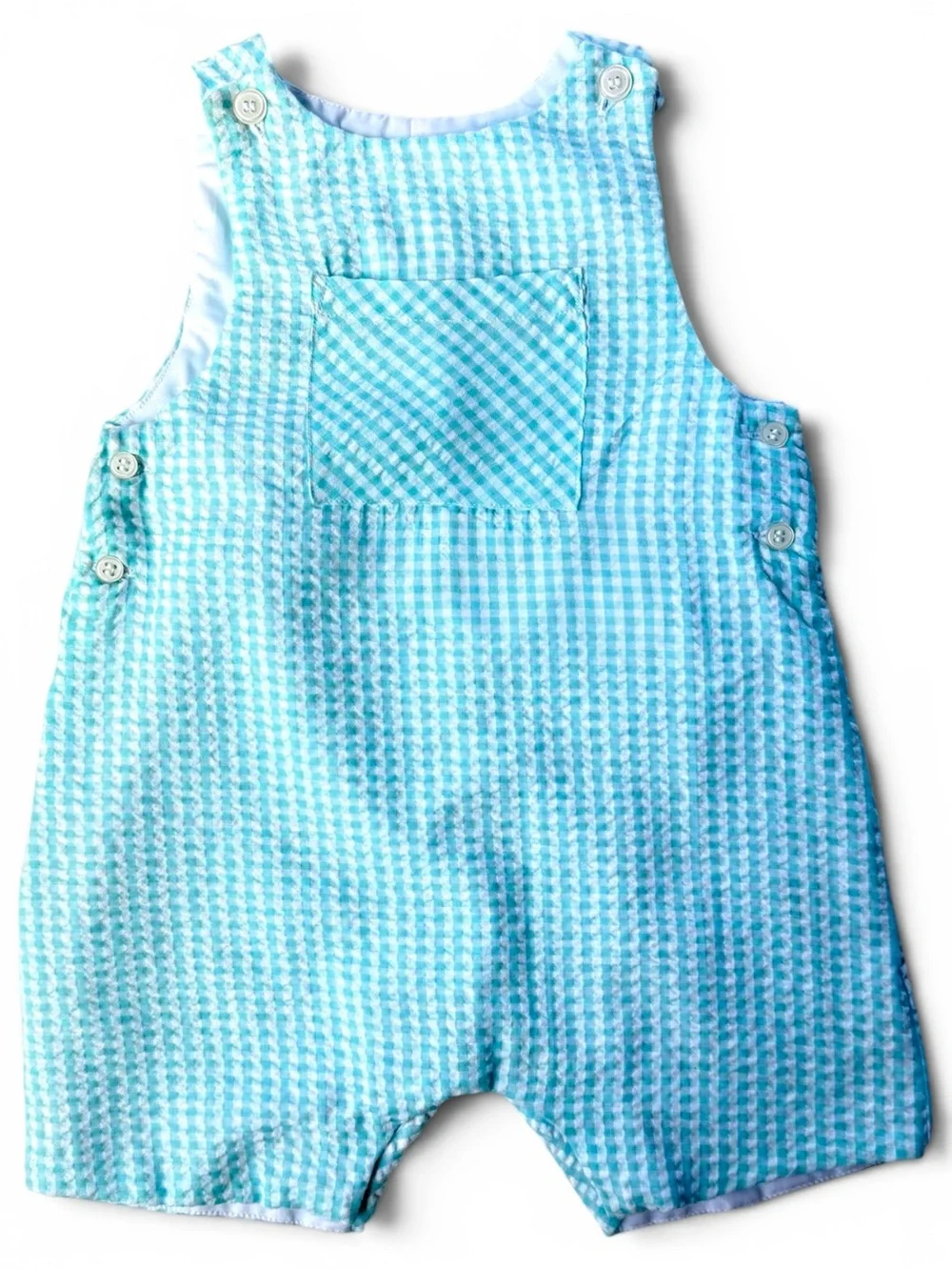 Edgehill Collection Unisex Gingham Romper Size: 24M, cotton